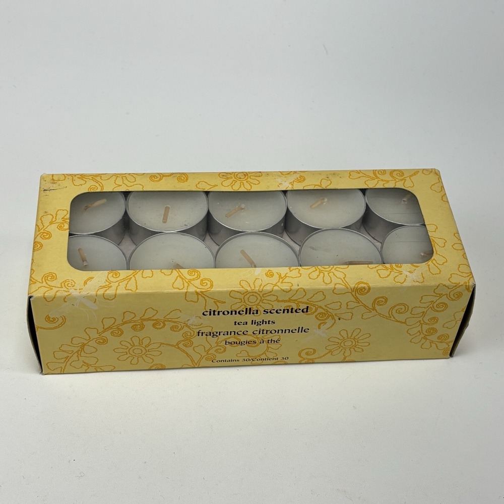 PIER 1 IMPORTS Tea Lights‎ 30-Count Citronella Scented For Outdoor Use Only NOS